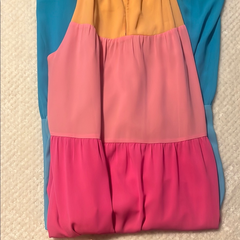 Jade Melody Womens Maxi Dress Tam Rainbow Halter Dress Colorblock Tunic Small - Picture 9 of 9